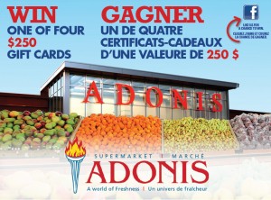 Concours Marché Adonis: Gagnez 1 de 4 certificats-cadeaux de 250$!, 
