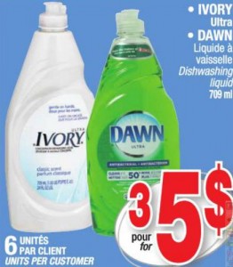 Liquide à vaisselle Dawn à 1.16$ après coupon!, 