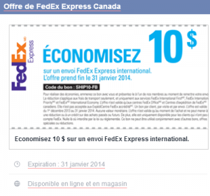 FedEx Express Canada: Economisez 10 $ sur un envoi FedEx Express international!, 