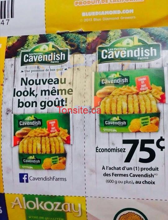 Frites Cavendish à 0.25$ après coupon, 