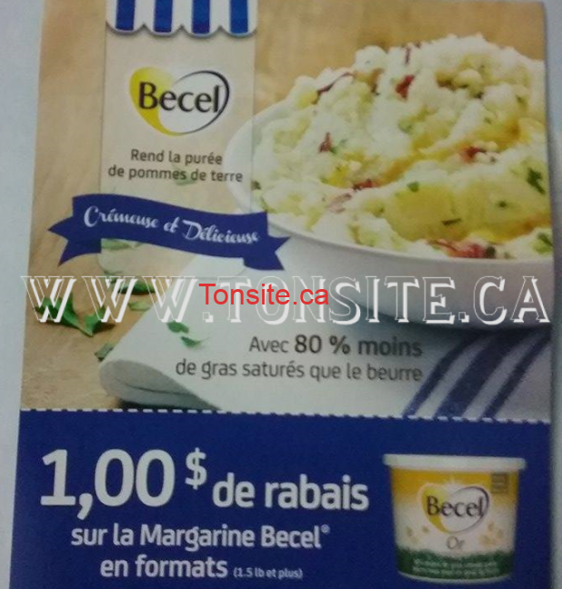 Margarine Becel (gros format) à 1.98$ au lieu de 6.19$, 