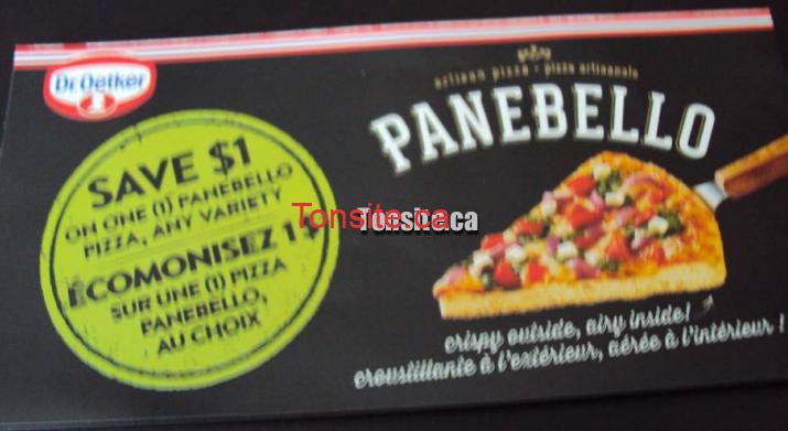Pizza surgelée Panebello Dr Oetker à 1,98$ au lieu de 5,99$, 