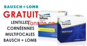Lentilles multifocales Bausch + Lomb gratuites