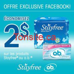 1014260_601783466518722_556371083_n Économisez 2.00$ à l'achat de produit Stayfree ou O.B!