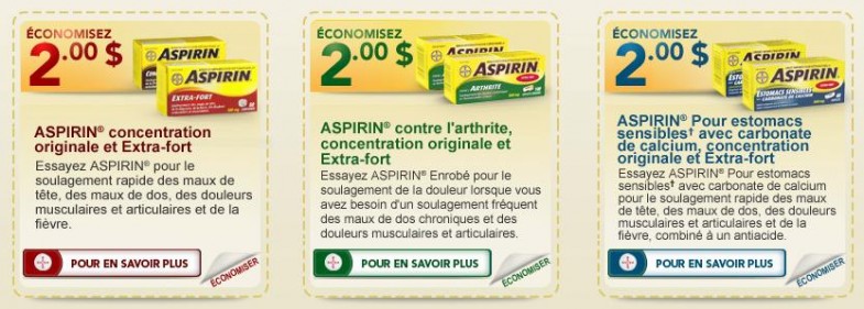 aspirin coupon rabais