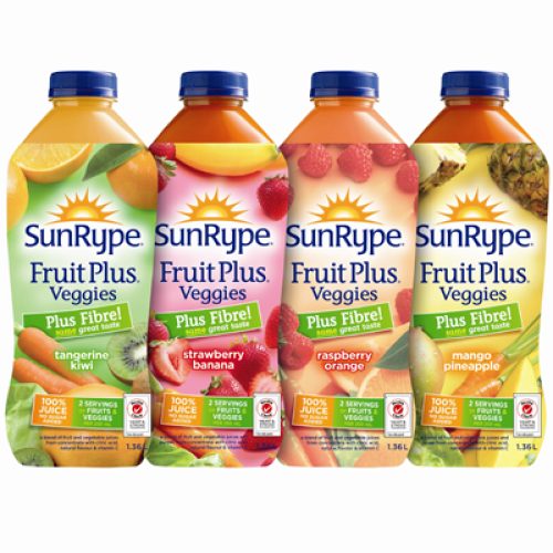 Jus SunRype fruit plus légumes 1.36L à 1.50$ après coupon à imprimer!, 