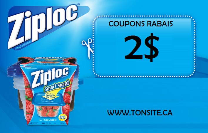 ziploc1 Coupon rabais de 2$ sur tout contenant Ziploc!