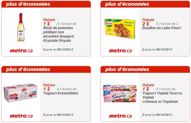 Metro : Nouveaux coupons rabais à imprimer valides du 03 au 09 Octobre 2013, 