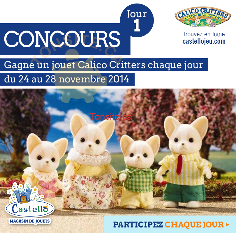 Concours Castello: Gagnez chaque jour un jouet Calico Critters pour vos enfants!, 