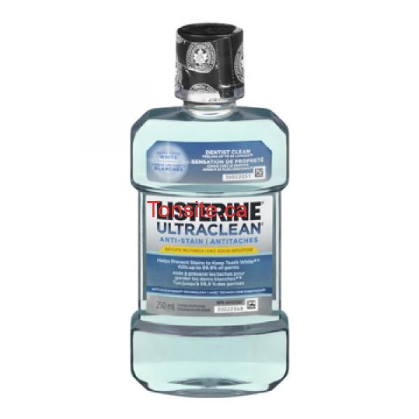 listerine ultraclean anti stain mouthwash  ml arctic mint