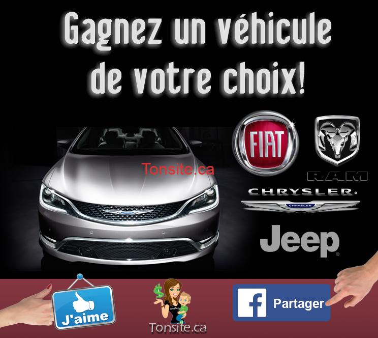 Concours Chrysler Canada: Gagnez un véhicule 2018/2019 de votre choix!, 