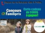 ConcoursFamiliprixetCascades:Gagnezunecarte cadeaud'unevaleurde$