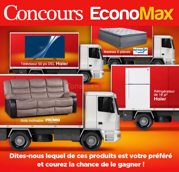 Concours Economax: Gagnez un sofa inclinable, une tv, un réfrigérateur ou un matelas moelleux!