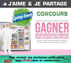 ConcoursSpongeTowels:GagnezunréfrigérateurSamsungremplid'aliments(valeurde$)
