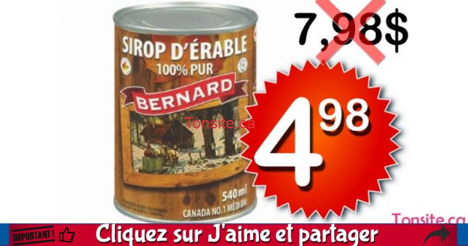 Sirop d'érable 100% pur Bernard (24x540ml)