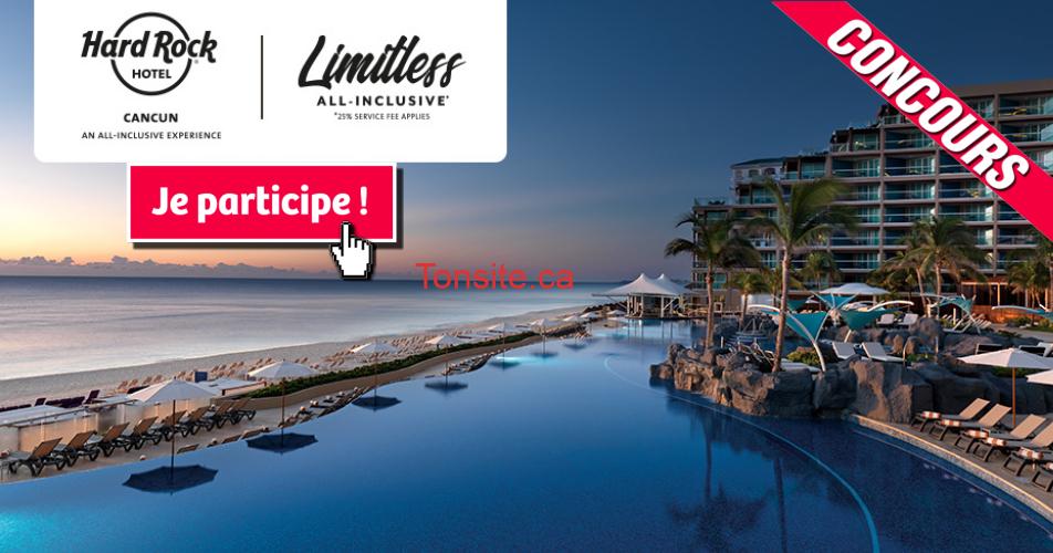 Participez et gagnez un forfait tout inclus de 7 nuits pour 2 personnes au Hard Rock Hotel Cancun, au Mexique, 