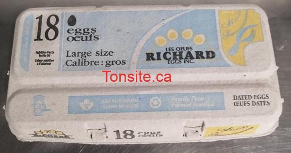 oeufs6 Avis de rappel d'aliments - Rappel d'œufs de Les Œufs Richard Eggs Inc. en raison de la bactérie Salmonella