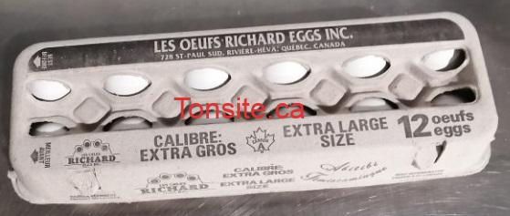 oeufs9 Avis de rappel d'aliments - Rappel d'œufs de Les Œufs Richard Eggs Inc. en raison de la bactérie Salmonella
