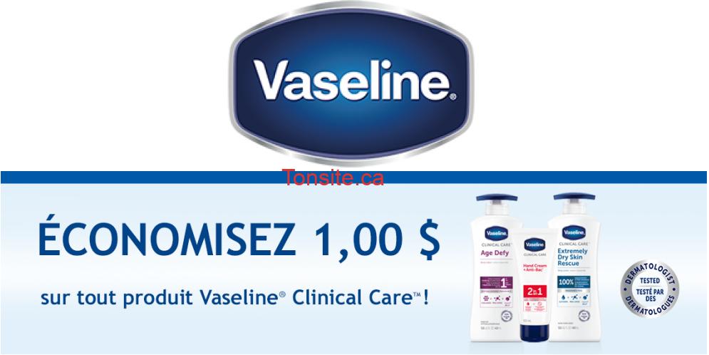 Coupon Vaseline Clinical Care Tonsite.ca