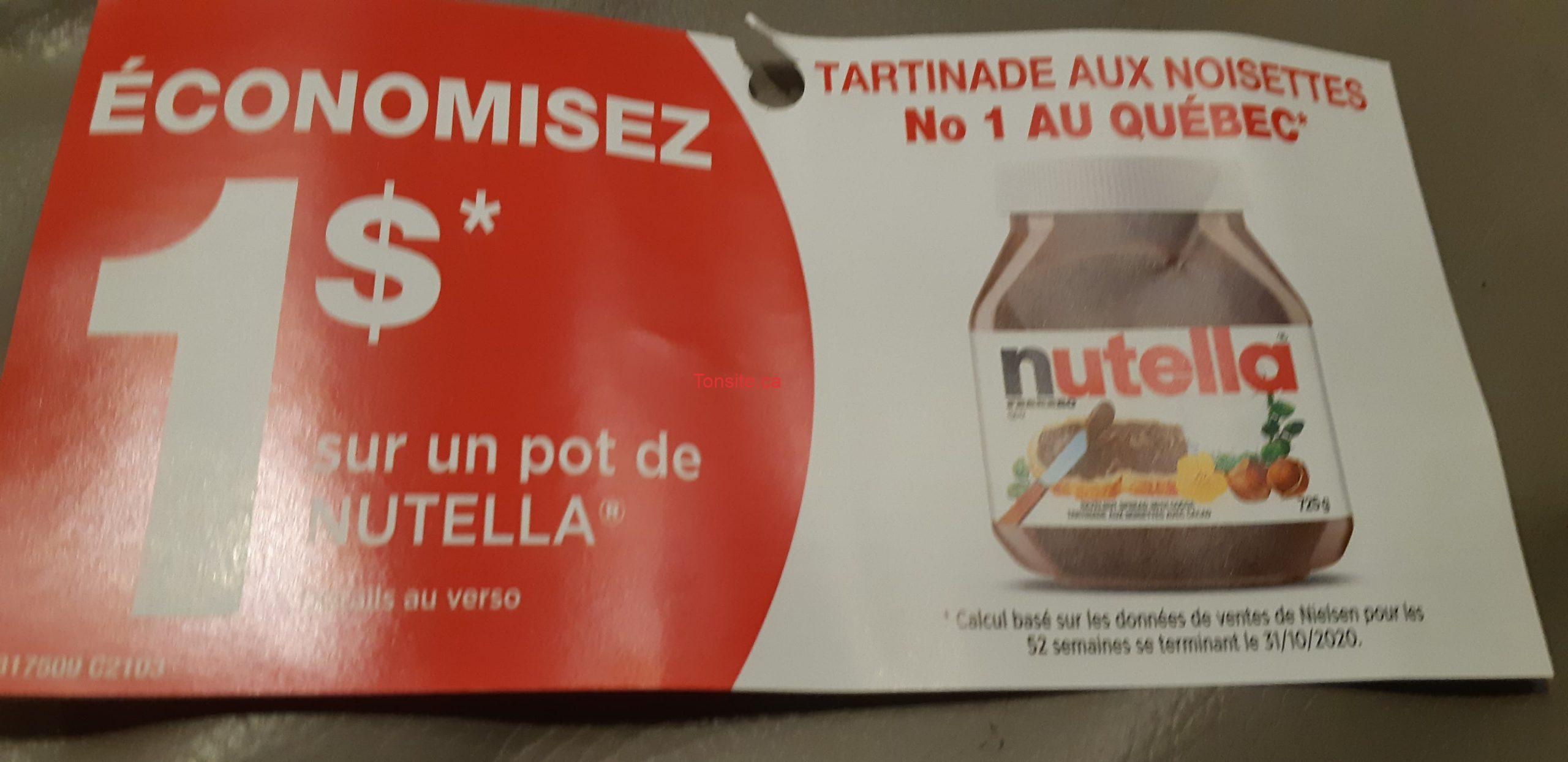 nutella-coupon1-scaled Tartinade aux noisettes Nutella à 1$ seulement!