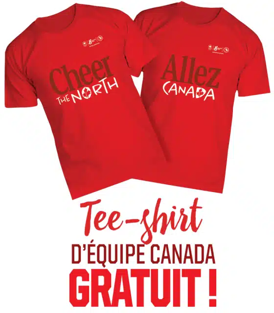 Obtenez un T-shirt gratuit d&#8217;équipe Canada, 